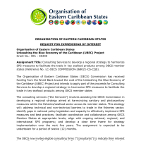 OECS Consulting Services to develop a regional strategy to harmonize SPS measures to facilitate the trade in key seafood products among OECS member states (Reference No. LC-OECS COMMISSION-268021-CS-CQS)